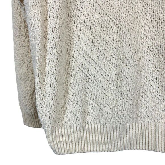 Jantzen Vintage Pointelle Cottagecore Scalloped V-Neck Long Sleeve Sweater XL - Picture 14 of 16